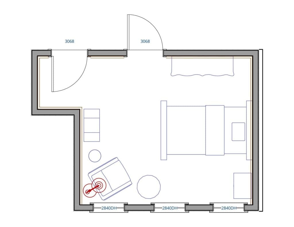 positioning options for guest room