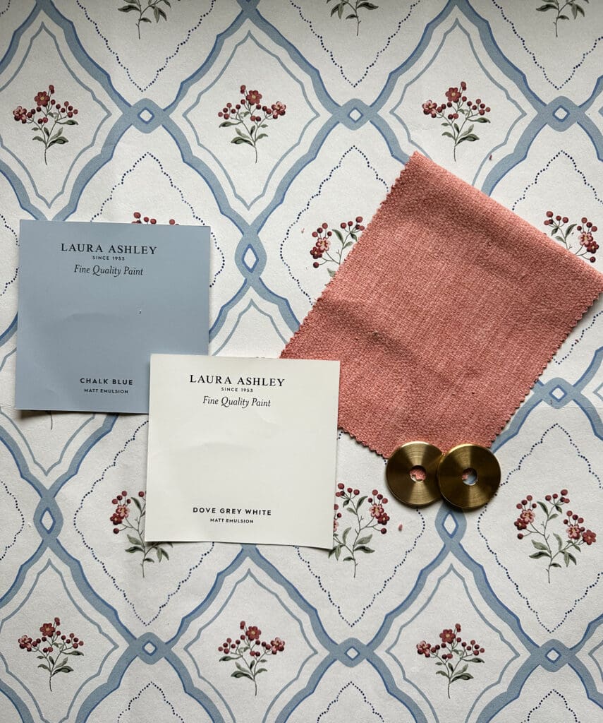 paint colors, fabric swatches and design ideas